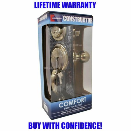 CONSTRUCTOR Comfort Entry Lock Set with Door Lever Handle- Antique Bronze CON-COM-AB